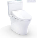 TOTO® WASHLET+® Aquia IV Two-Piece Elongated Dual Flush 1.28 and 0.9 GPF Toilet and WASHLET S5 Bidet Seat, Cotton White - MW4463446CEMGN#01