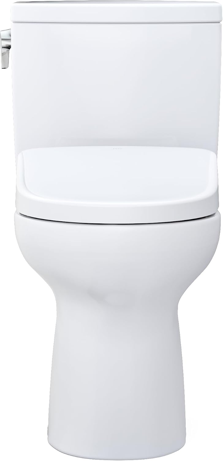 TOTO® WASHLET®+ Drake® II 1G® Two-Piece Elongated 1.0 GPF Toilet with Auto Flush WASHLET®+ S7A Contemporary Bidet Seat, Cotton White - MW4544736CUFGA#01