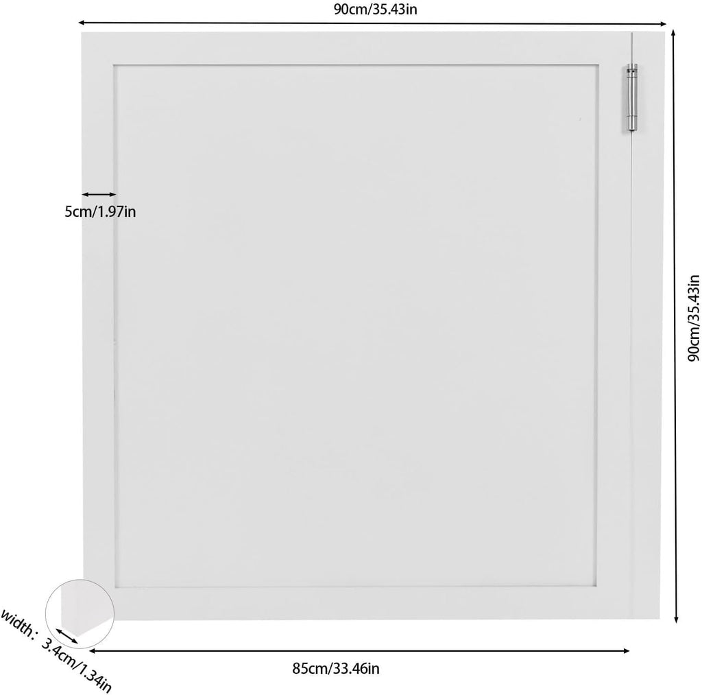 Cafe Swinging Doors,Wood Interior Saloon Half Partition Swing Door with 3 Hinges for House Kitchen Shop Entrance Pub Porch(35.4x35.4in-White)