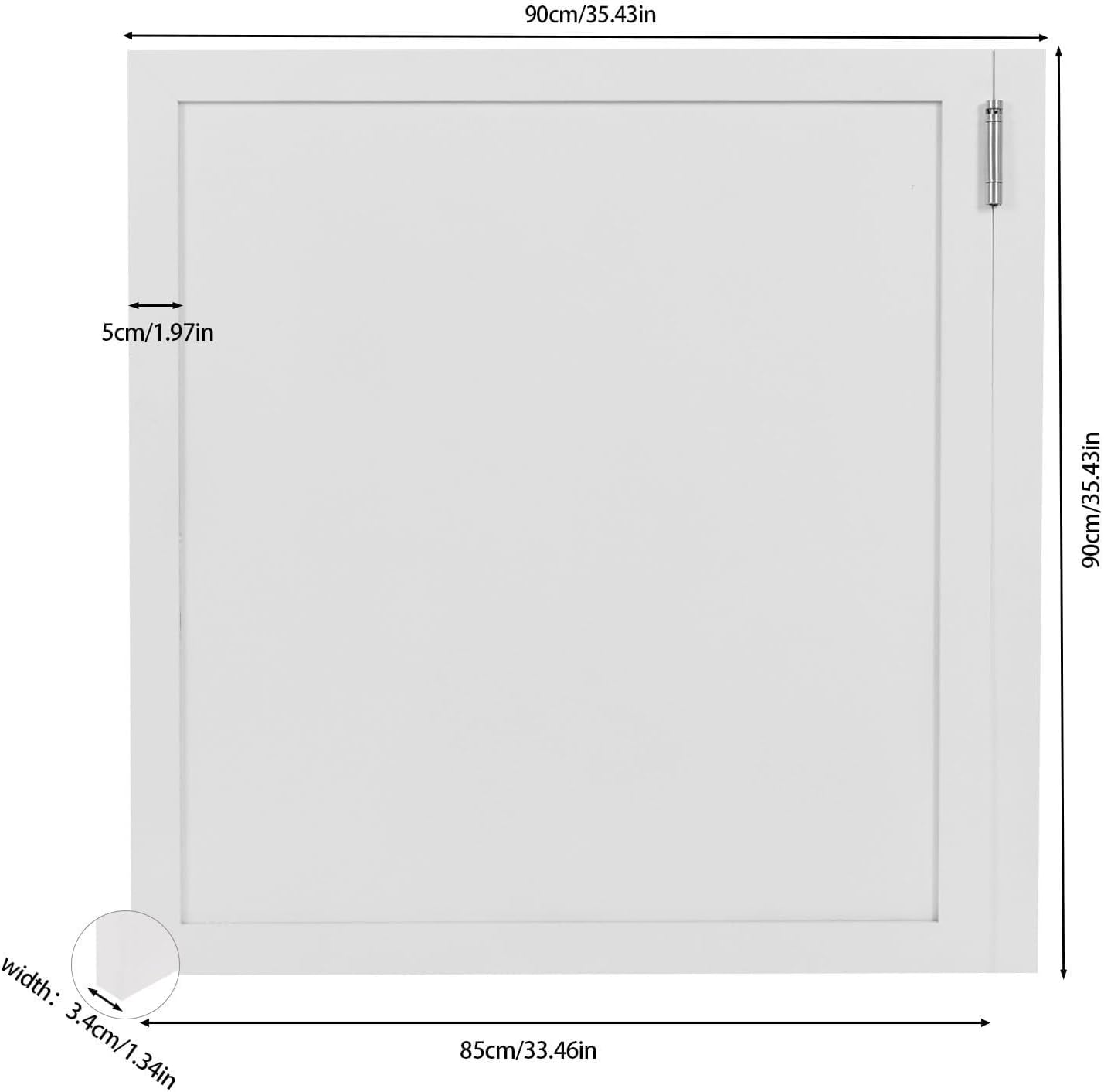 Cafe Swinging Doors,Wood Interior Saloon Half Partition Swing Door with 3 Hinges for House Kitchen Shop Entrance Pub Porch(35.4x35.4in-White)