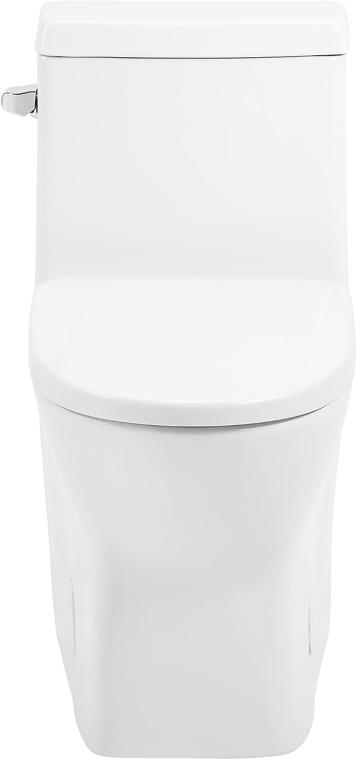 Sublime II One-Piece 12' Rough-in 1.28 GPF Left Flush Round Compact Toilet in Glossy White