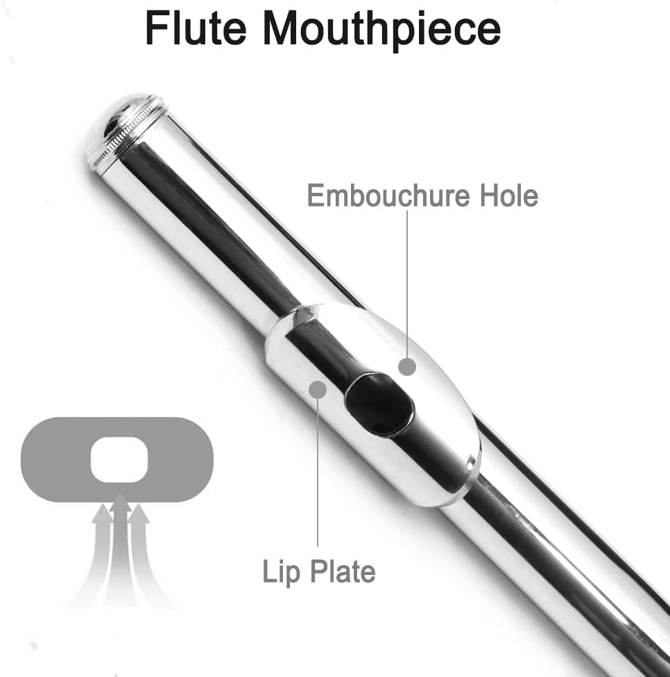 Vetimobato Closed Hole 17 Keys C Flute for Beginners & Students & Adults– Nickel Siver Flute with Hard Case, Cleaning Kit, Tuning Rod – Easy to Play, Durable & Lightweight