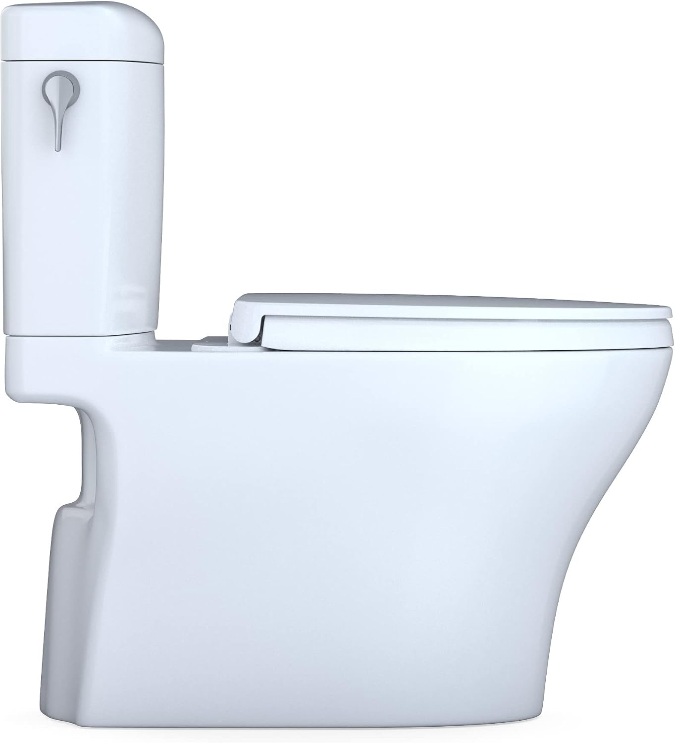 TOTO® Aquia IV® Cube Two-Piece Elongated Dual Flush 1.28 and 0.9 GPF Universal Height Toilet with CEFIONTECT®, WASHLET®+ Ready, Cotton White - MS436124CEMFGN#01