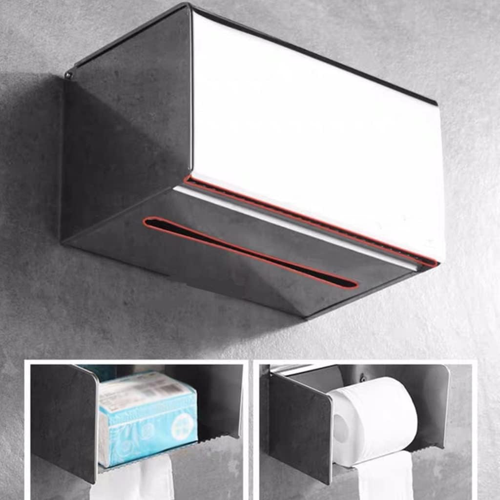 Elegant Gold Stainless Steel Toilet Paper Holder with Shelves, Mobile Phone Rack & Tissue Box - Stylish Chrome Finish Bathroom Accessories for Modern Bathrooms