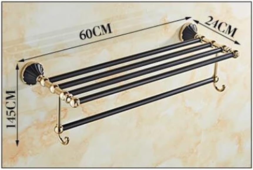 LSLYTQ Gold and Black Bathroom Accessories, Towel Bar,Towel Holder, Towel Rack, Bathroom Hardware