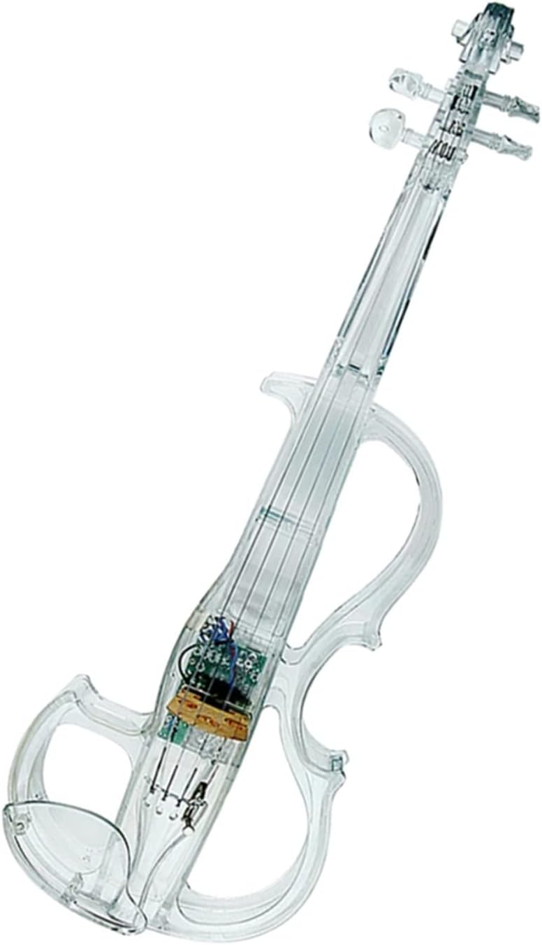TSTS 4/4 Electric Violin Transparent Acrylic Body with Light Performance Type Violin Musical Instrument Adults Violins (Color : 01)