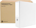 Bindertek 3-Ring Premium High Capacity Binder, Pack of 4 - White, 4' Spine Width, 650 Sheet Capacity, 2.5' D-Rings, Linen-Textured Covers, Steel Reinforced Edges, Spine Label Included