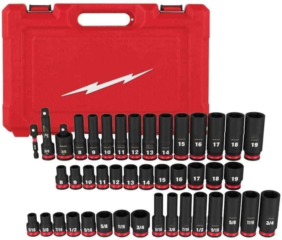 43PC 49-66-7009 6 Point Socket Sets for Milwaukee 3/8' Drive Socket | Weight 9.39 lbs