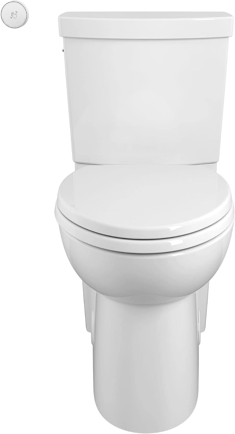 American Standard 2989709.020 Concealed Trapway Cadet Touchless 2-Piece 1.28 GPF Single Flush Elongated Toilet, Seat Included, White