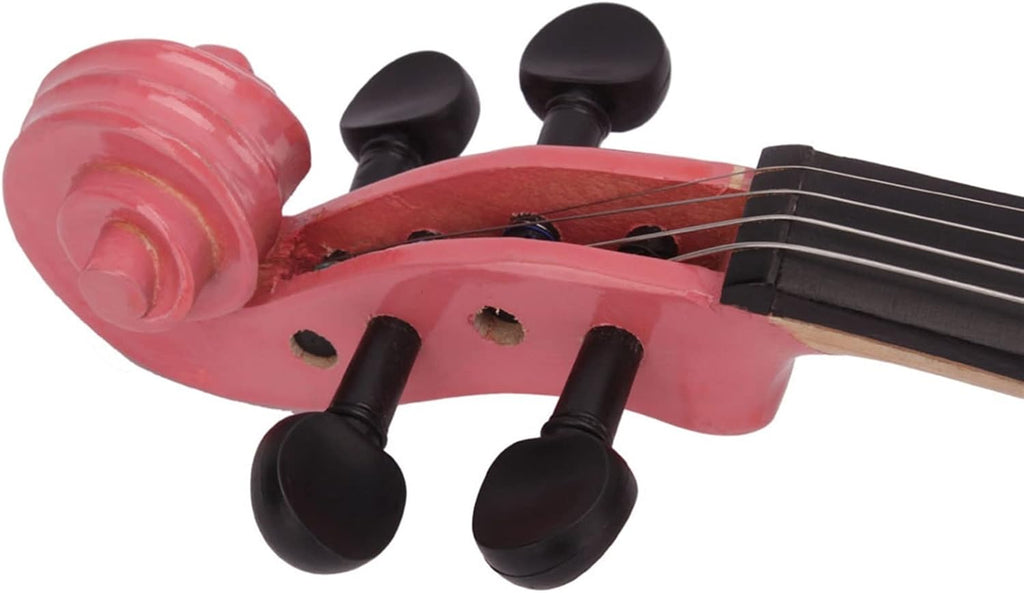 TSTS 4/4 Full Size Acoustic Violin Fiddle Black with Case Bow Basswood Wood Stringed Musical Instruments Adults Violins (Color : 01)