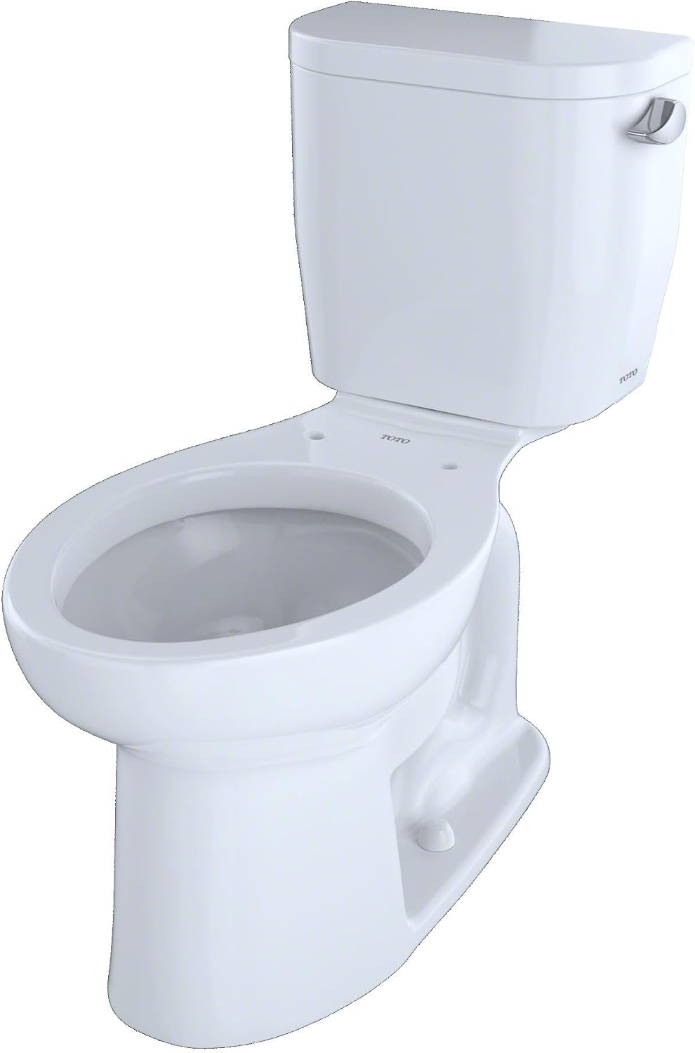 TOTO® Entrada™ Two-Piece Elongated 1.28 GPF Universal Height Toilet with Right-Hand Trip Lever, Cotton White - CST244EFR#01