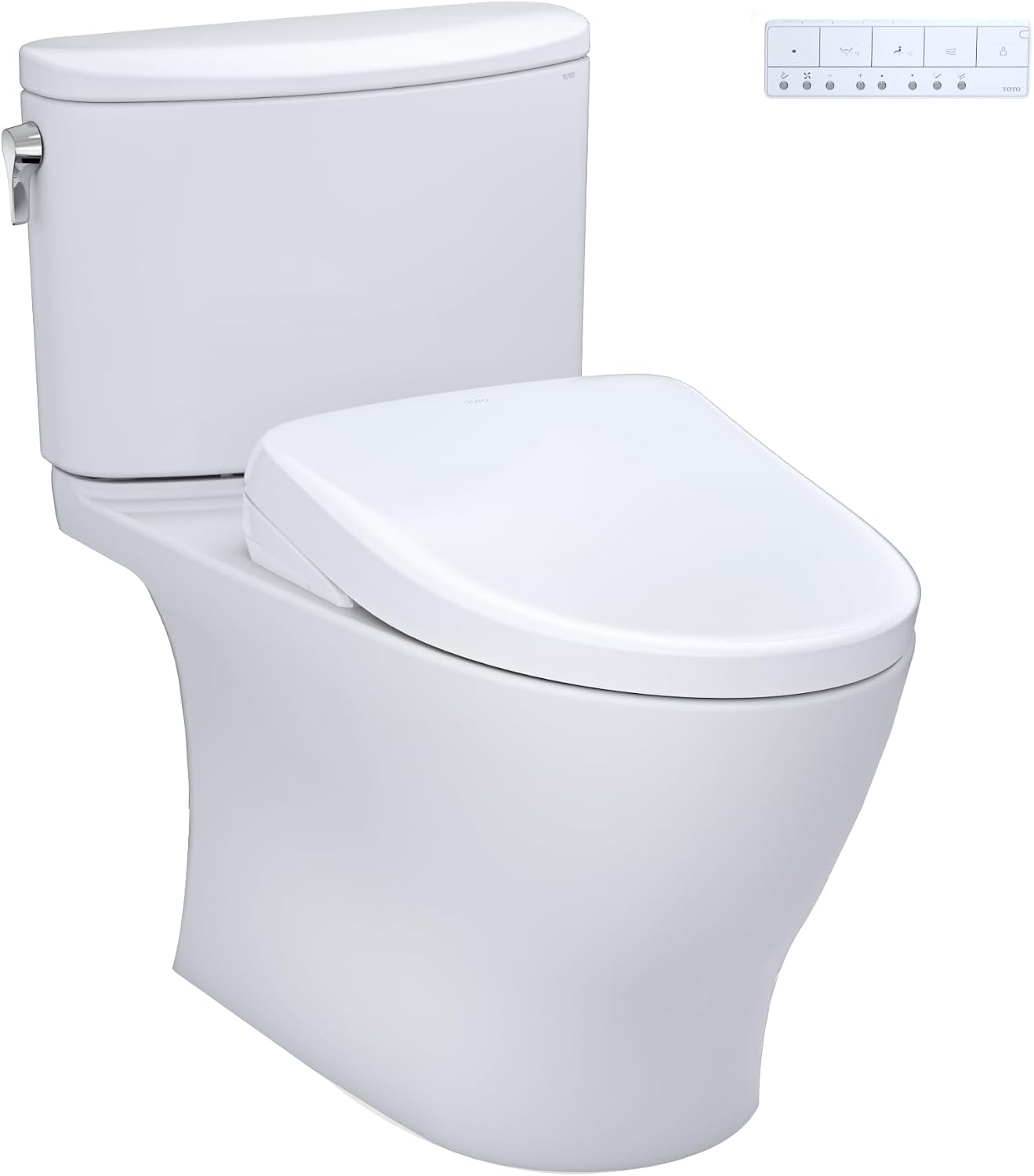 TOTO® WASHLET®+ Nexus® 1G® Two-Piece Elongated 1.0 GPF Toilet with S7 Contemporary Bidet Seat, Cotton White - MW4424726CUFG#01