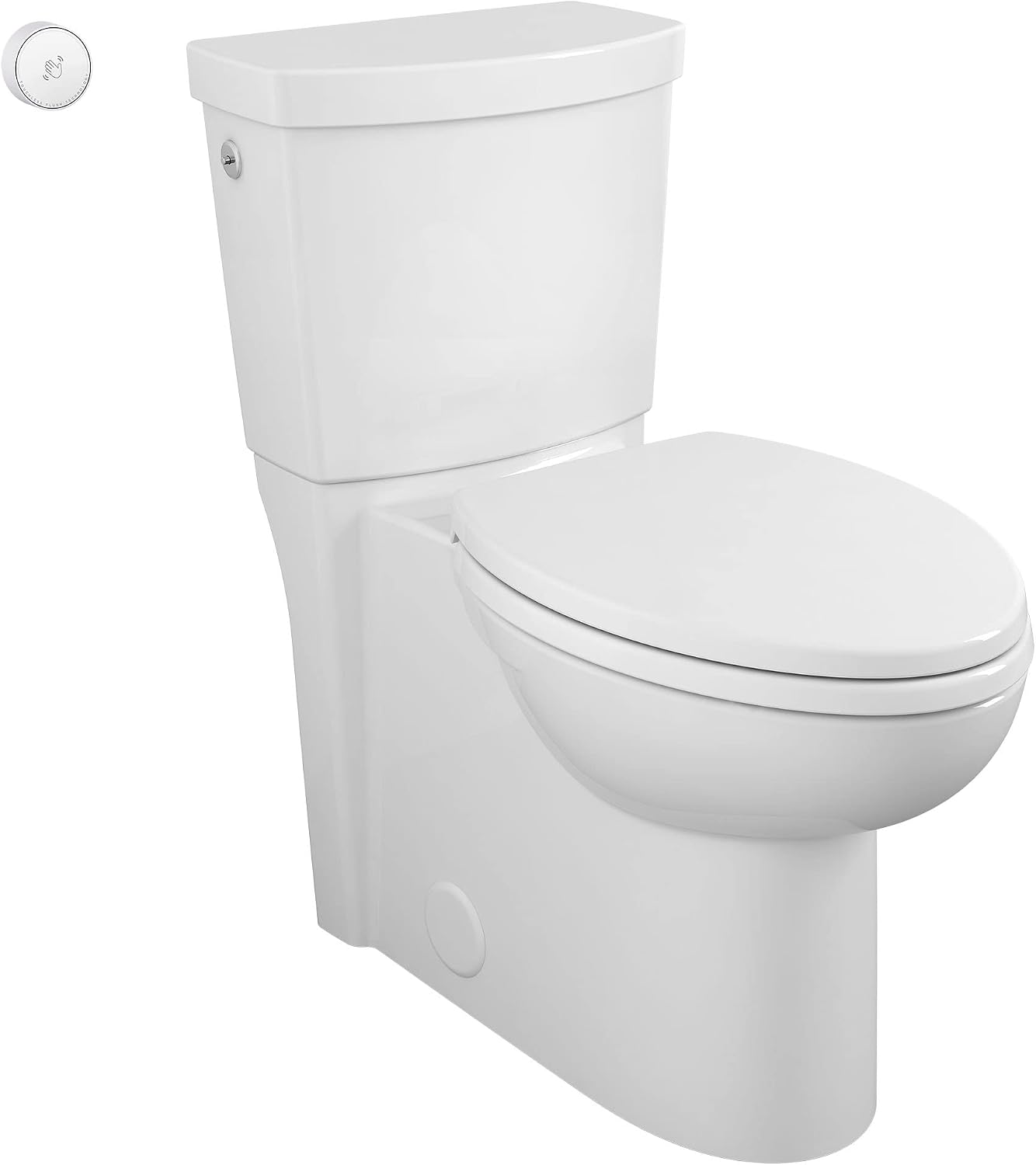 American Standard 2989709.020 Concealed Trapway Cadet Touchless 2-Piece 1.28 GPF Single Flush Elongated Toilet, Seat Included, White