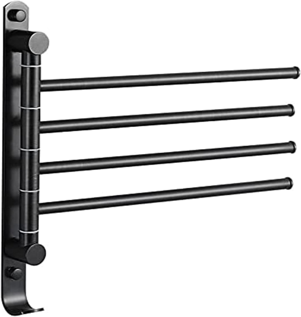 Towel Bar Towel Rail Towel Rack Towel Rail for Bathroom, Rotating Hand Towel Holder, Bath Rail Hanger Towel Holder, 4 Swivel Bars Wall Mounted Towel Holder Towel Bar Rail for Kitchen Bathroom/30Cm