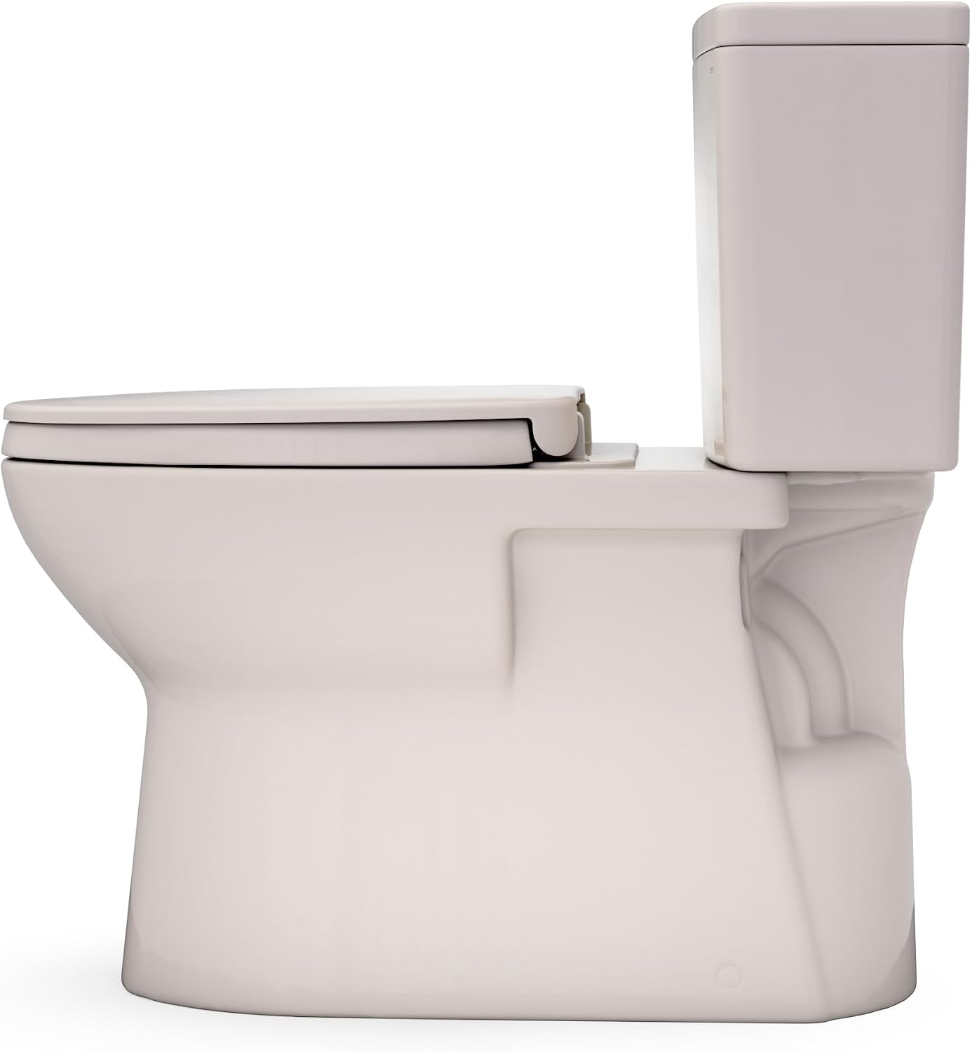 TOTO® Glaston™ Two-Piece Elongated 1.28 GPF WASHLET®+ and Auto Flush Ready Universal Height Toilet with CEFIONTECT® and SS124 SoftClose® Seat, Bone - MS472124CEFG#03