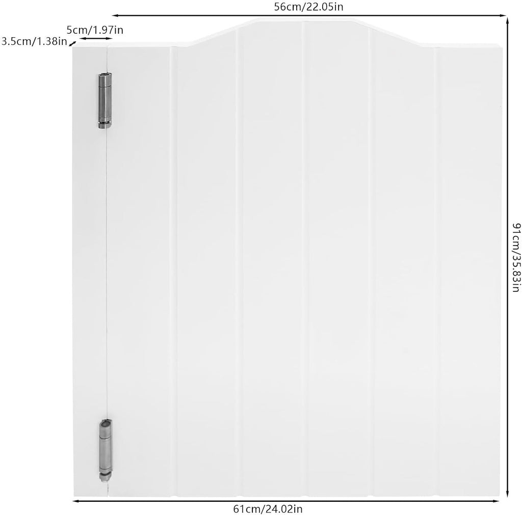 Cafe Swinging Doors,Wood Interior Saloon Half Partition Swing Door with 3 Hinges for House Kitchen Shop Entrance Pub Porch(24.02 * 35.83in-White)