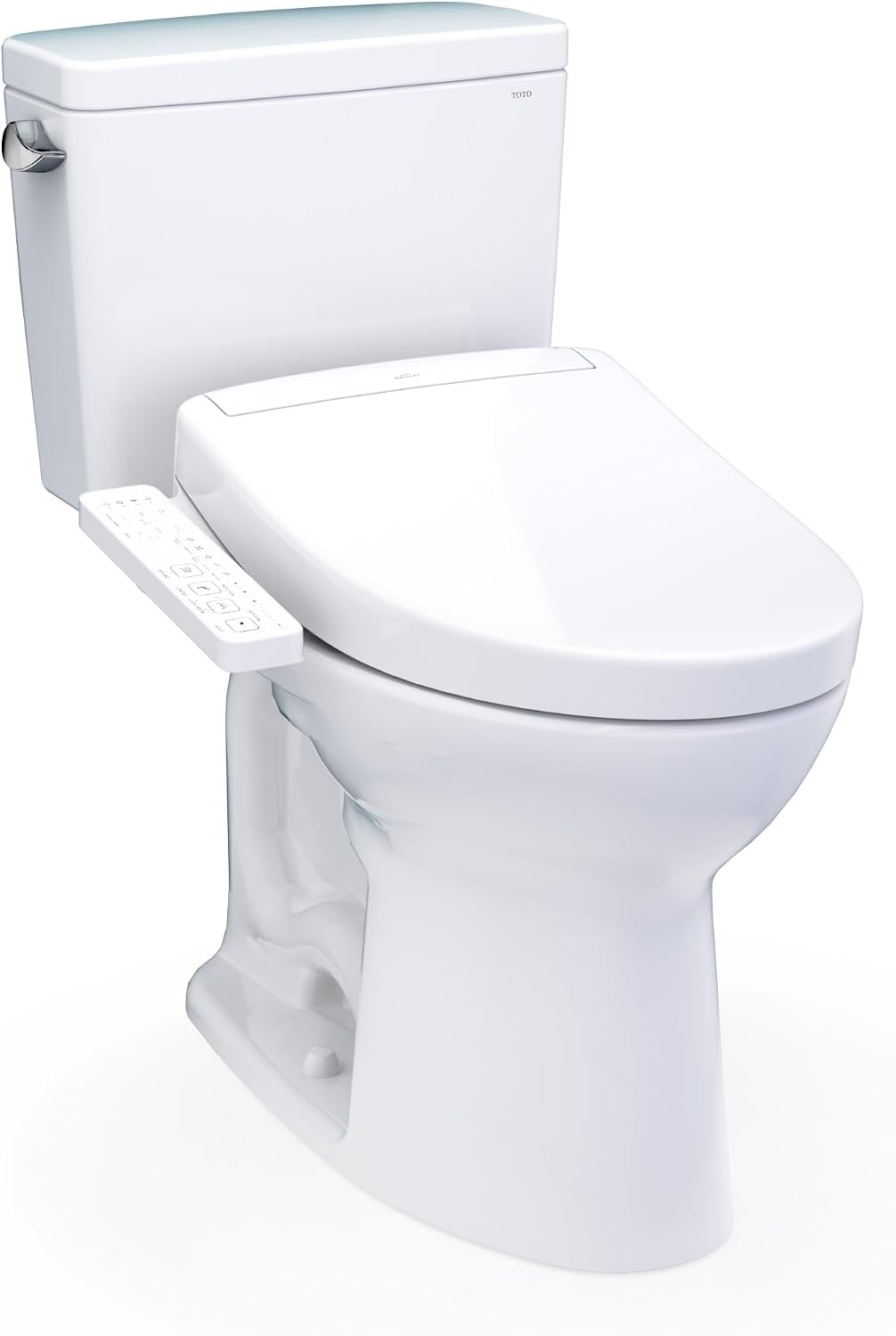 TOTO® Drake® WASHLET®+ Two-Piece Elongated 1.6 GPF Universal Height TORNADO FLUSH® Toilet with S2 Bidet Seat, 10 Inch Rough-In, Cotton White - MW7763346CSFG.10#01