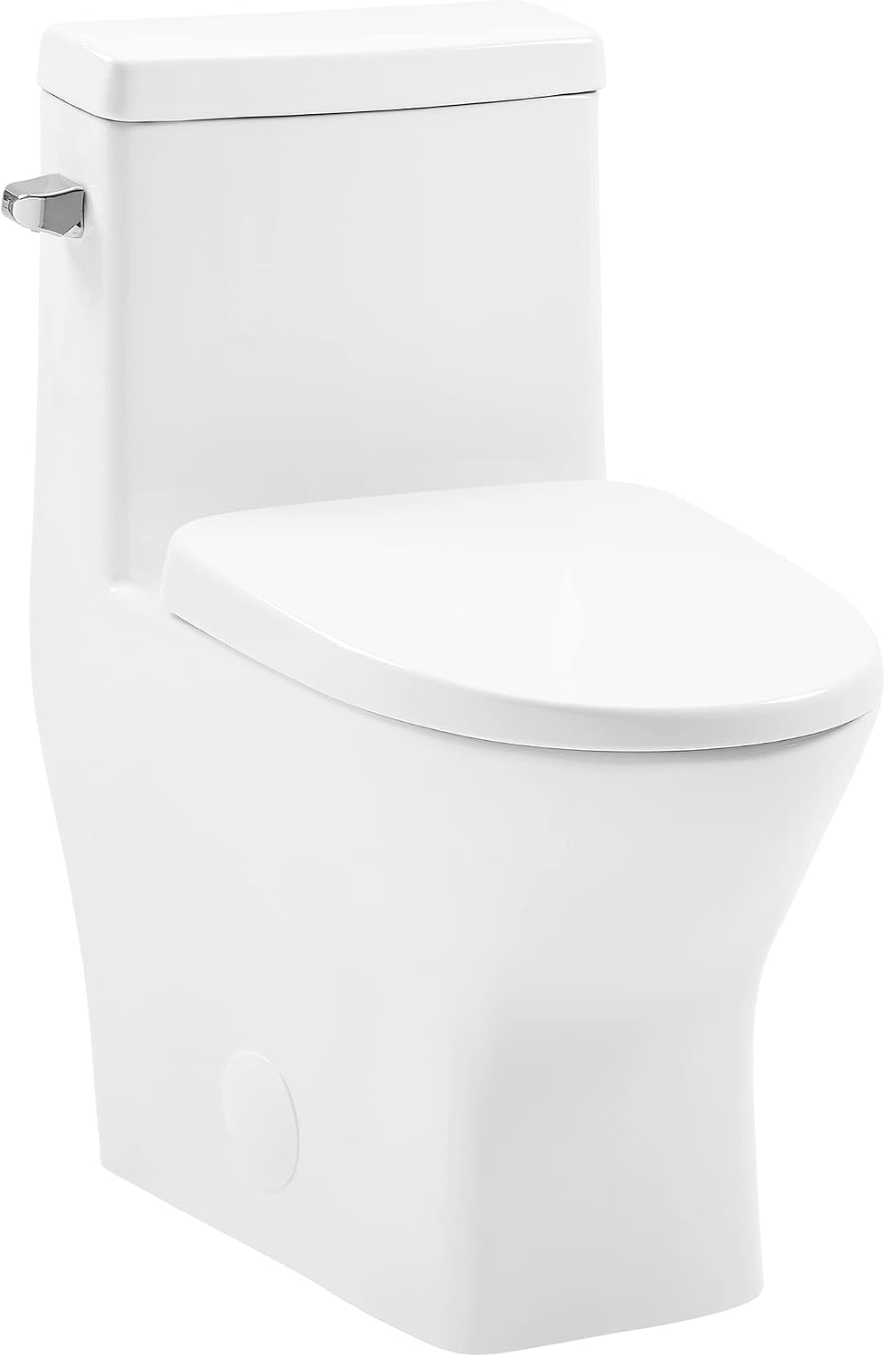 Malta II One-Piece Round Toilet with Left Side Flush, 10' Rough-In 1.28 gpf