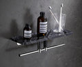 Marble Paper Towel Holder, Towel Rail, Wall Mounted Toilet Paper Holder, Shelf, black-30 Long Shelf with bar