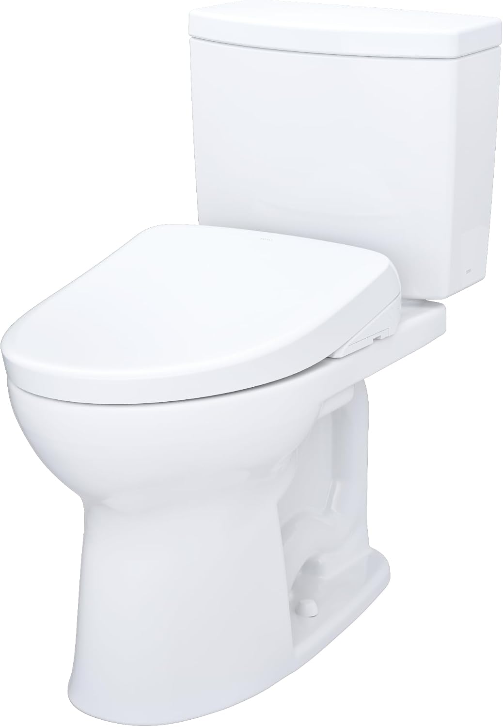 TOTO® WASHLET®+ Drake® II 1G® Two-Piece Elongated 1.0 GPF Toilet with Auto Flush WASHLET®+ S7A Contemporary Bidet Seat, Cotton White - MW4544736CUFGA#01
