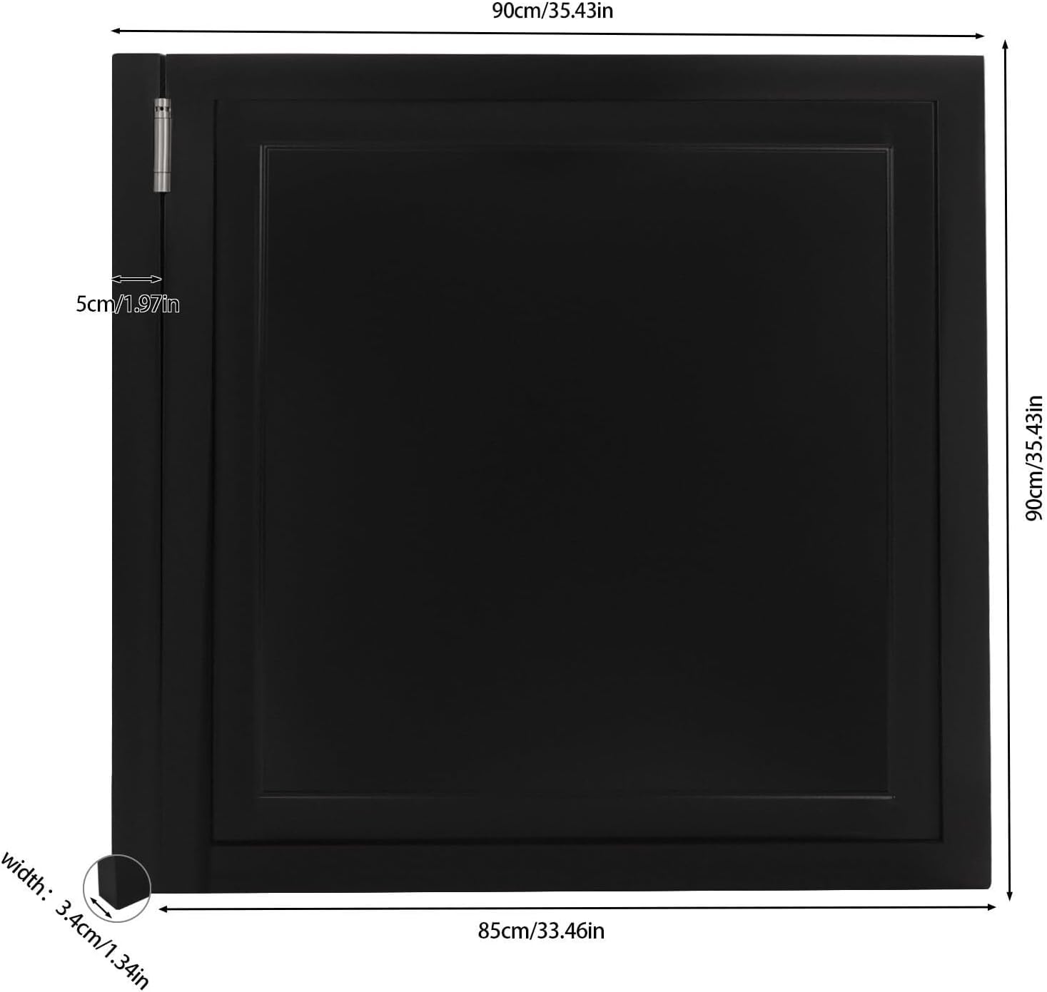 Swinging Doors Cafe Doors with 3 Hinges,Wood Swing Door Interior Saloon Half Partition Door for House Kitchen Shop Entrance Pub Porch(35.4x35.4in-Black-2)