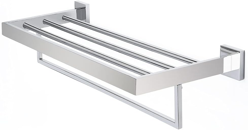 Towel holder Towel Racks Bathroom Towel Rack Wall Mounted Towel HolderSus Bathroom Towel RackTowel Holder Towel Shelf Hanger Wall Mount Towel Bar/Matte Black/a (Color : Matte Black)(Polished Chrome)