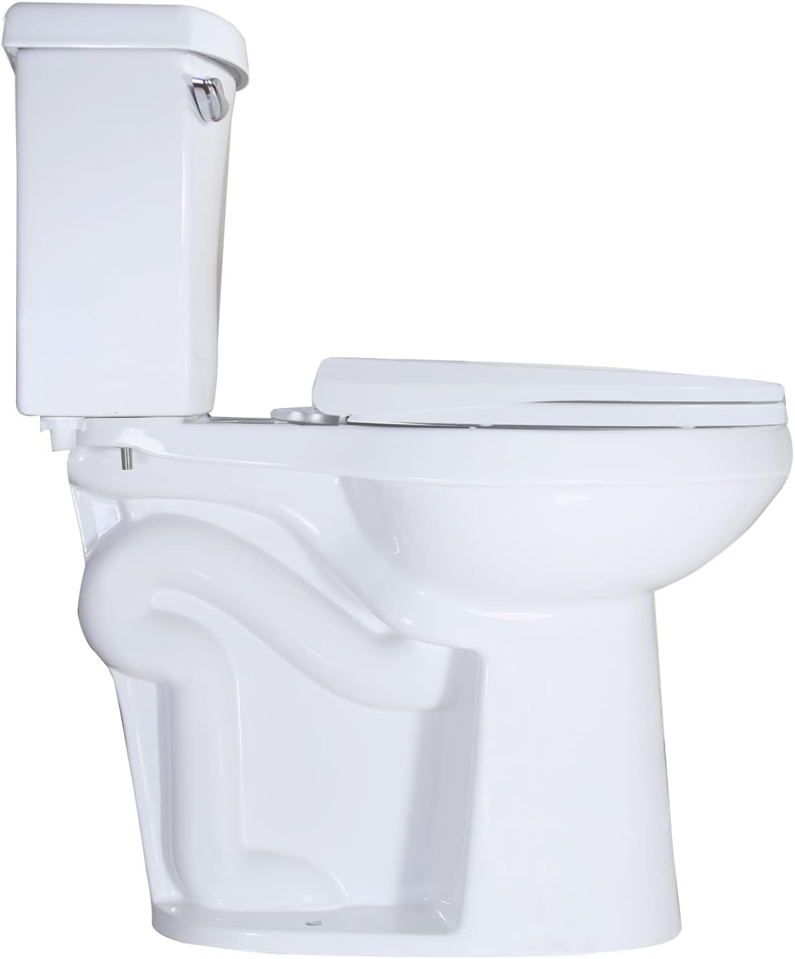 SouNor Two Piece Toilet 20-in Extra Tall Bowl With UF Soft Closing Seat Comfortable For Seniors, Taller and Handicap Person Front Flush 1.28 GPF, 12' Rough-in, White,SN1088SU