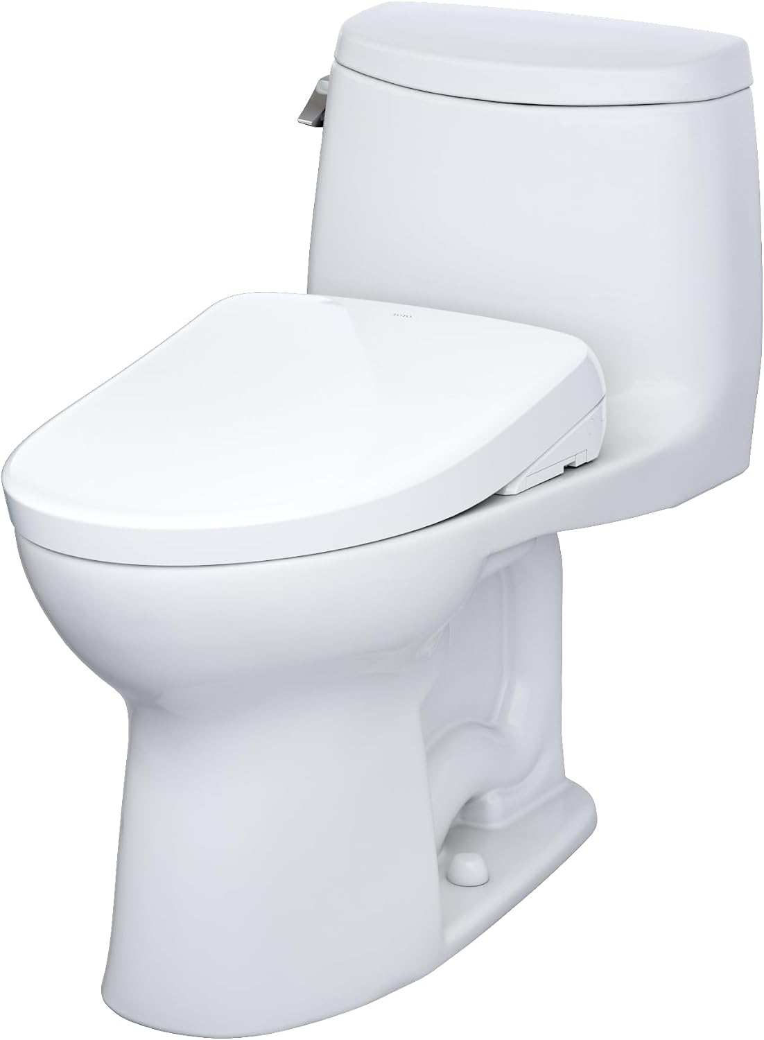 TOTO® WASHLET®+ UltraMax® II One-Piece Elongated 1.28 GPF Toilet with Auto Flush WASHLET®+ S7 Contemporary Bidet Seat, Cotton White - MW6044726CEFGA#01