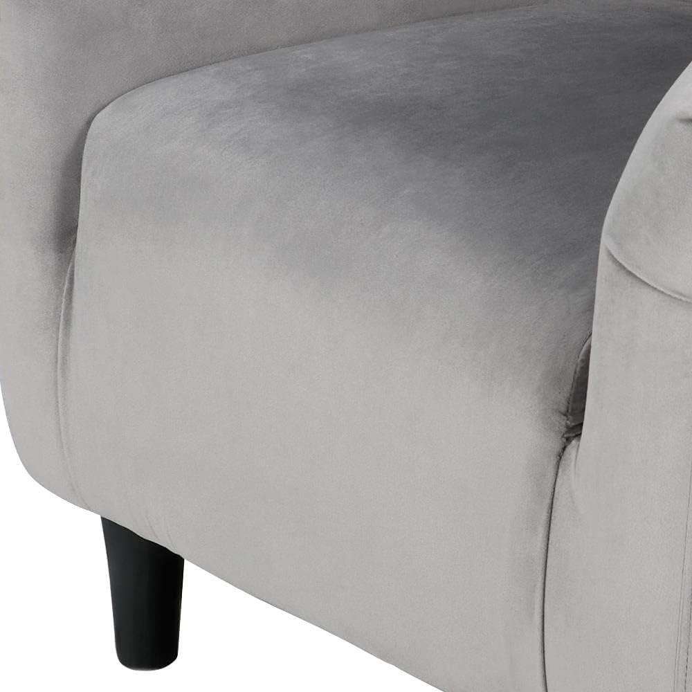 Yaheetech Barrel Chairs, Furry Accent Chairs with Soft Padded Armrest for Living Room Bedroom Waiting Room Office, Set of 2, Gray