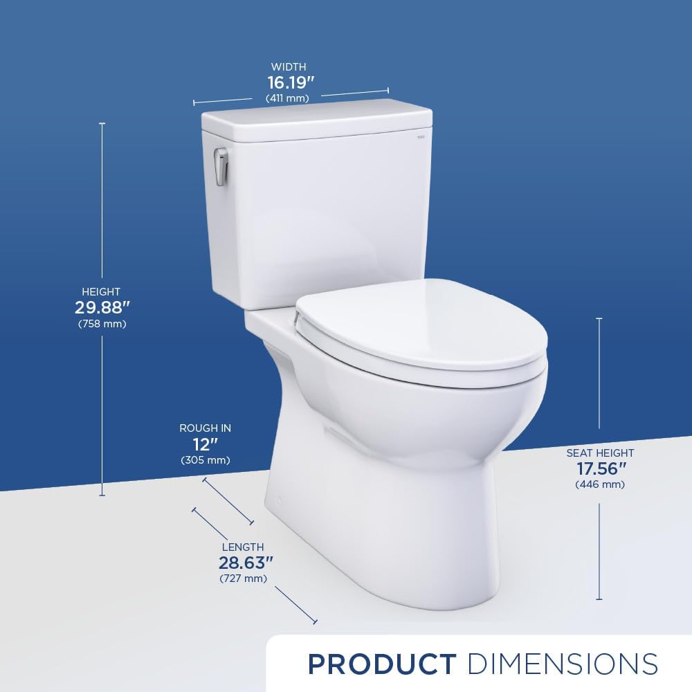 TOTO® Glaston™ Two-Piece Elongated 1.28 GPF WASHLET®+ and Auto Flush Ready Universal Height Toilet with CEFIONTECT® and SS124 SoftClose® Seat, Sedona Beige - MS472124CEFG#12