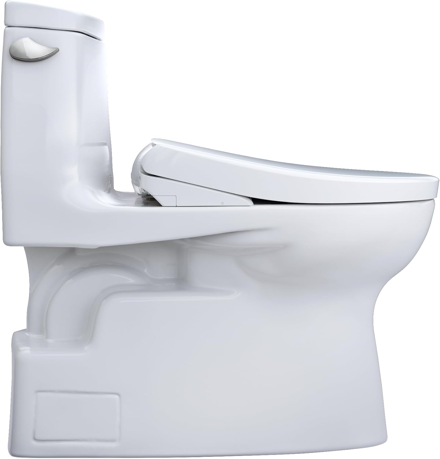 TOTO® WASHLET®+ Carlyle® II One-Piece Elongated 1.28 GPF Toilet with Auto Flush WASHLET®+ S7 Contemporary Bidet Seat, Cotton White - MW6144726CEFGA#01