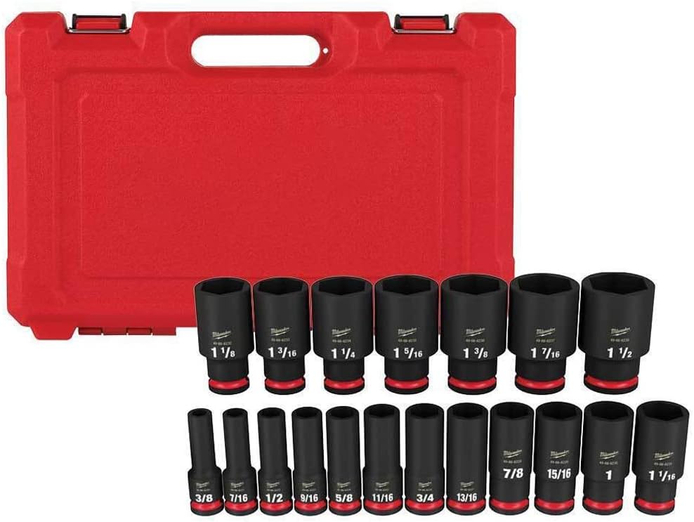 49-66-7012 For Milwaukee Shockwave 1/2' Impact Duty Sae Socket Set - 19 Pc, Dimensions: 16.3 in x 2.7 in x 10.5. Weight: 14.9 lbs