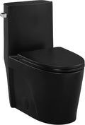 St. Tropez One-Piece Elongated Toilet Left Side Vortex Flush Handle in Matte Black 1.28 gpf