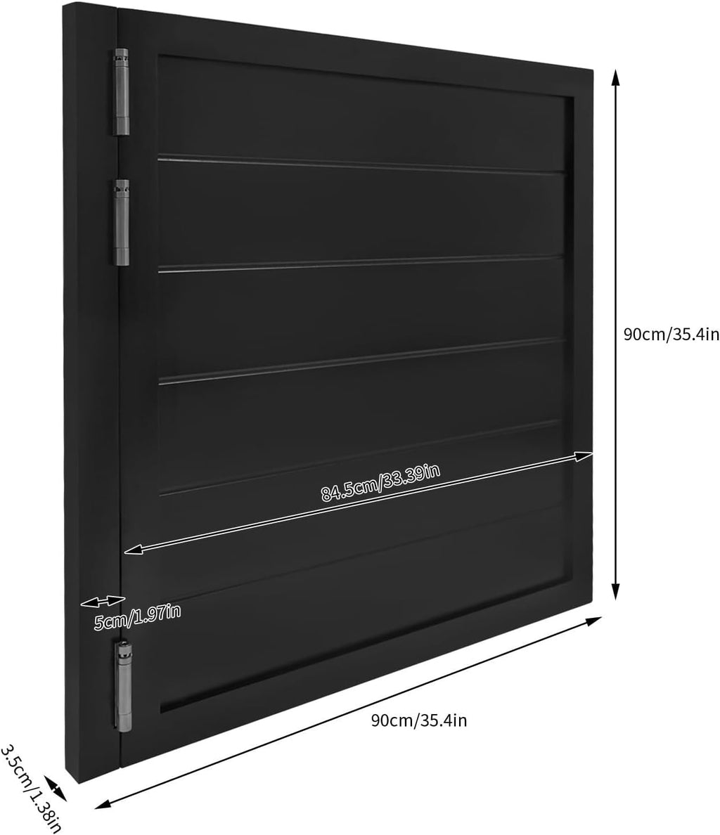 Swinging Door Cafe Doors,Solid Wood Swing Door Interior Saloon Half Partition Doors with 3 Hinges for House Kitchen Shop Entrance Pub Porch(35.4 * 35.4in-Black)