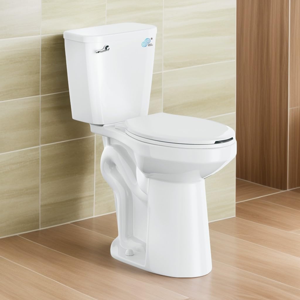 Simple Project 21' Elongated Extra Tall Toilets, Standard 12' Rough in Bathroom Toilet & Powerful Single Flush 1.28gpf High Toilet With Comfortable Soft Closing Seat, Ideal for Seniors, Handicap, Tall