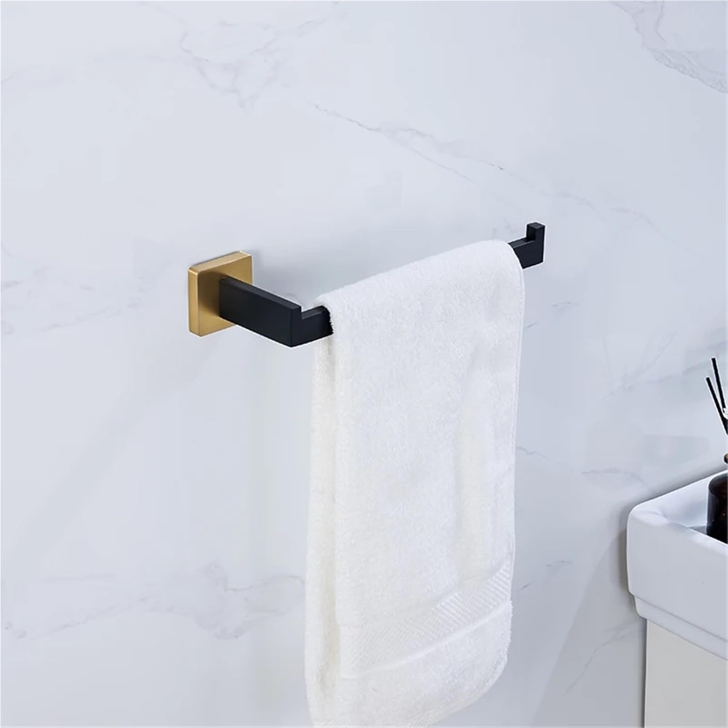 Black Gold Bathroom Hardware Set Wall Mount Stainless Steel Towel Bar Ring Paper Holder Robe Hook Accessories(SR-Towel Bar)