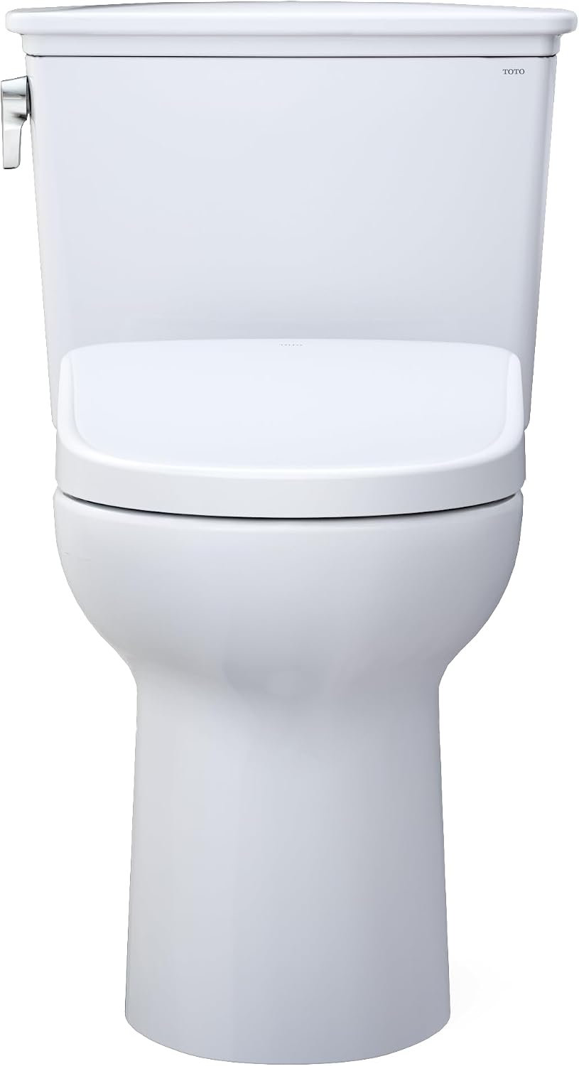 TOTO® Drake® Transitional WASHLET®+ Two-Piece Elongated 1.28 GPF Universal Height TORNADO FLUSH® Toilet and S7 Bidet Seat with Auto Flush, Cotton White - MW7864726CEFGA.10#01
