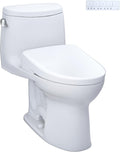 TOTO® WASHLET®+ UltraMax® II One-Piece Elongated 1.28 GPF Toilet with Auto Flush WASHLET®+ S7 Contemporary Bidet Seat, Cotton White - MW6044726CEFGA#01
