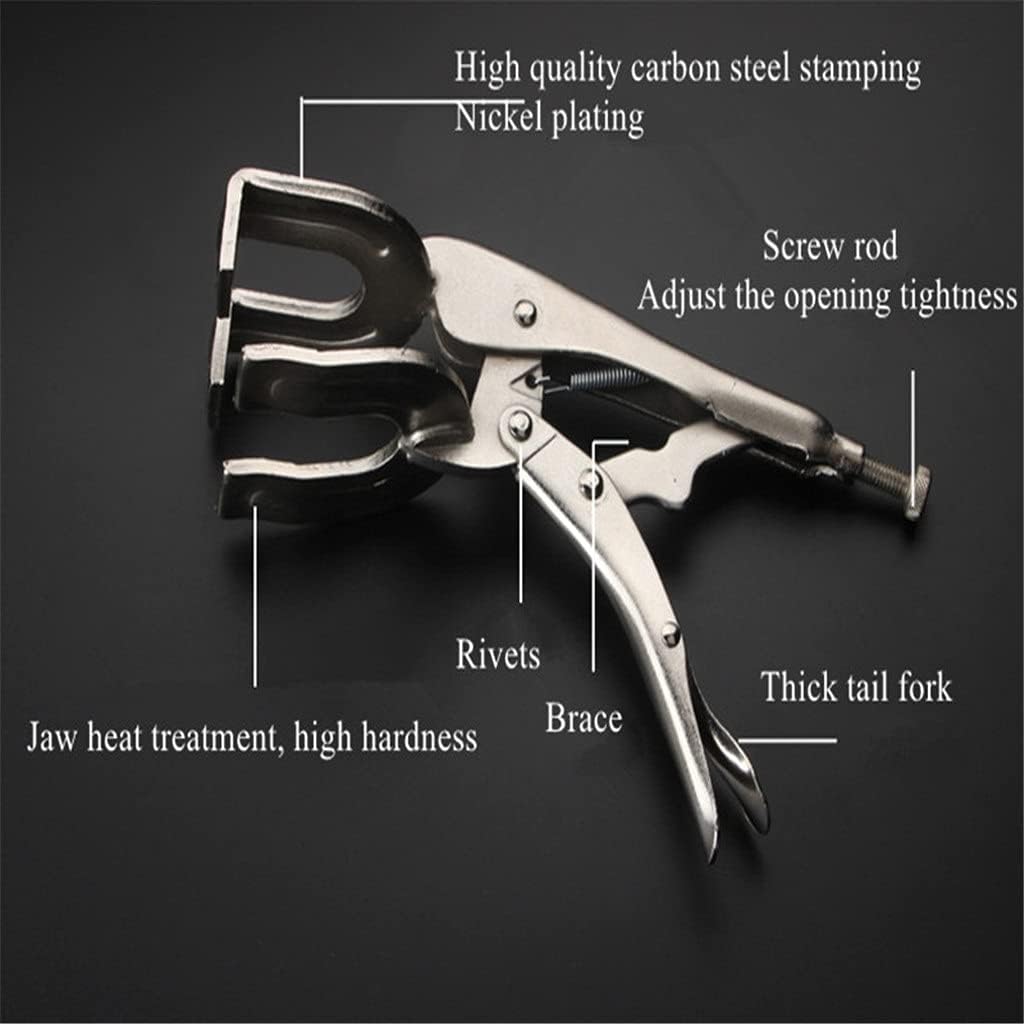 Carbon Steel Welding Clamp U Type Pipe Wrench Adjustable Grip Vise Locking Jaw Pliers Wood Locator Clips Electical Repair Tools