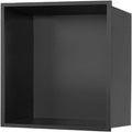 Stainless Steel Shower Nich, One Piece Embedded Shower Niche, Room Shelf Recess Storage for Bath/Shampoo/Toiletry Pantry Decor,Black,32x32x12.5cm