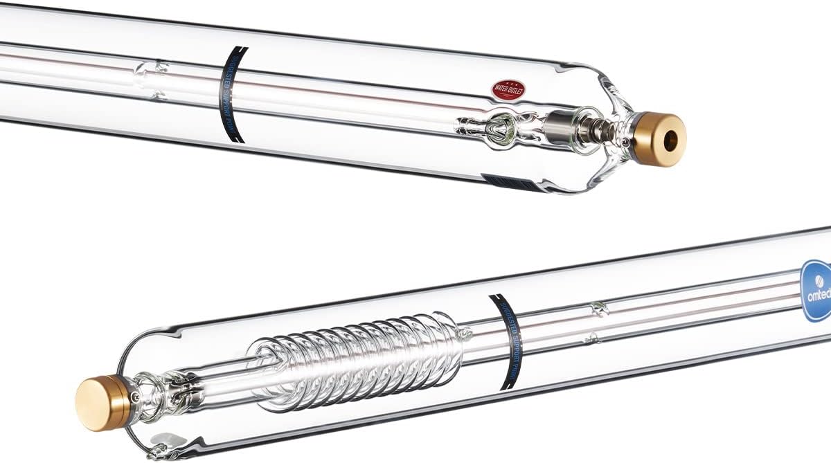 OMTech 100W CO2 Laser Tube for Laser Engraver & Cutter Machine, 1450mm 80mm Dia Laser Cutter Tube with Metal Head 10000hr MTTF, Laser Cutting Engraving Machine Replacement Tube for Wood Acrylic Stone