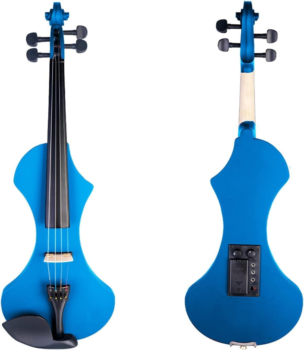 TSTS Professional 4/4 Electric Violin Musical Instrument Kit Solidwood Body with Brazilwood Bow and Case Adults Violins