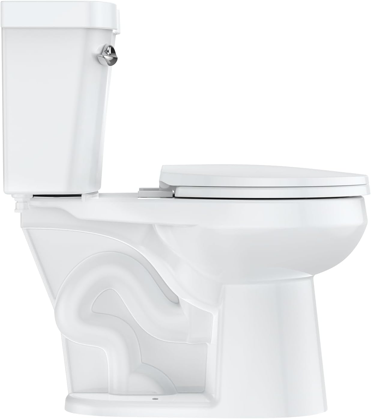 Two-Piece Toilet, 1.28 GPF Water-Saving, Siphon Flush, ADA Height, Ceramic Material, Modern Design for Bathroom