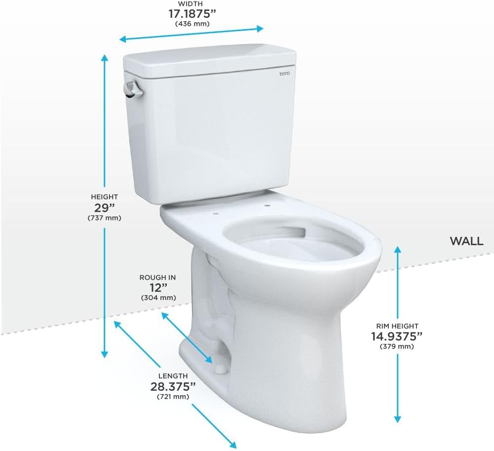 TOTO Drake Two-Piece Elongated 1.6 GPF TORNADO FLUSH Toilet with CEFIONTECT, Sedona Beige - CST776CSG#12