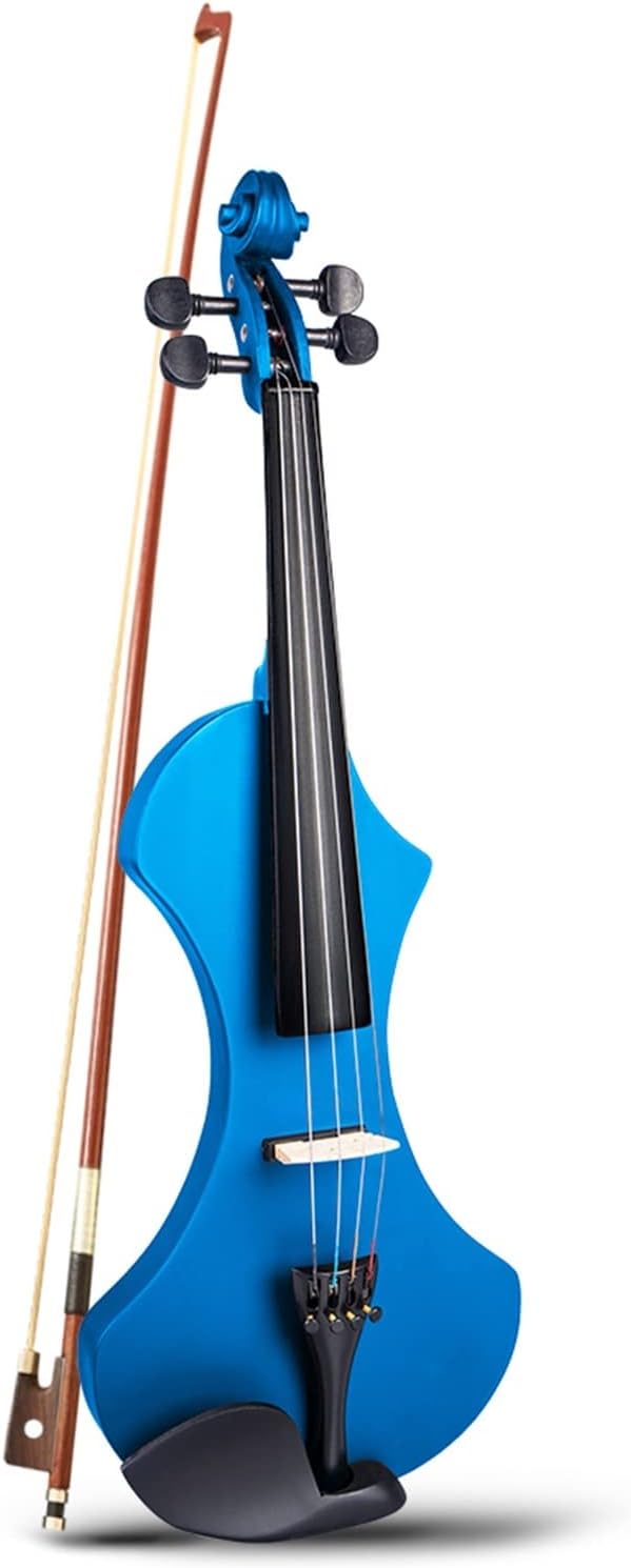 TSTS Professional 4/4 Electric Violin Musical Instrument Kit Solidwood Body with Brazilwood Bow and Case Adults Violins