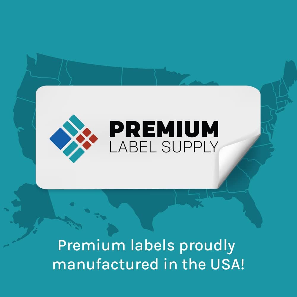 Premium Label Supply Bright Neon Color Fluorescent Stickers - 2' x 4' Labels - (Orange Fluorescent, 5000 Labels)
