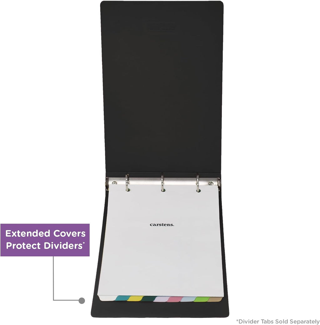 Carstens 2-Inch Heavy Duty 3-Ring Binder - Top Opening, Black, Durable Plastic, No-Gap Rings, Waterproof Cover, No Pockets, Holds 300 US Letter Sheets, BPA-Free, Made in USA (5879-3R), Case of 16