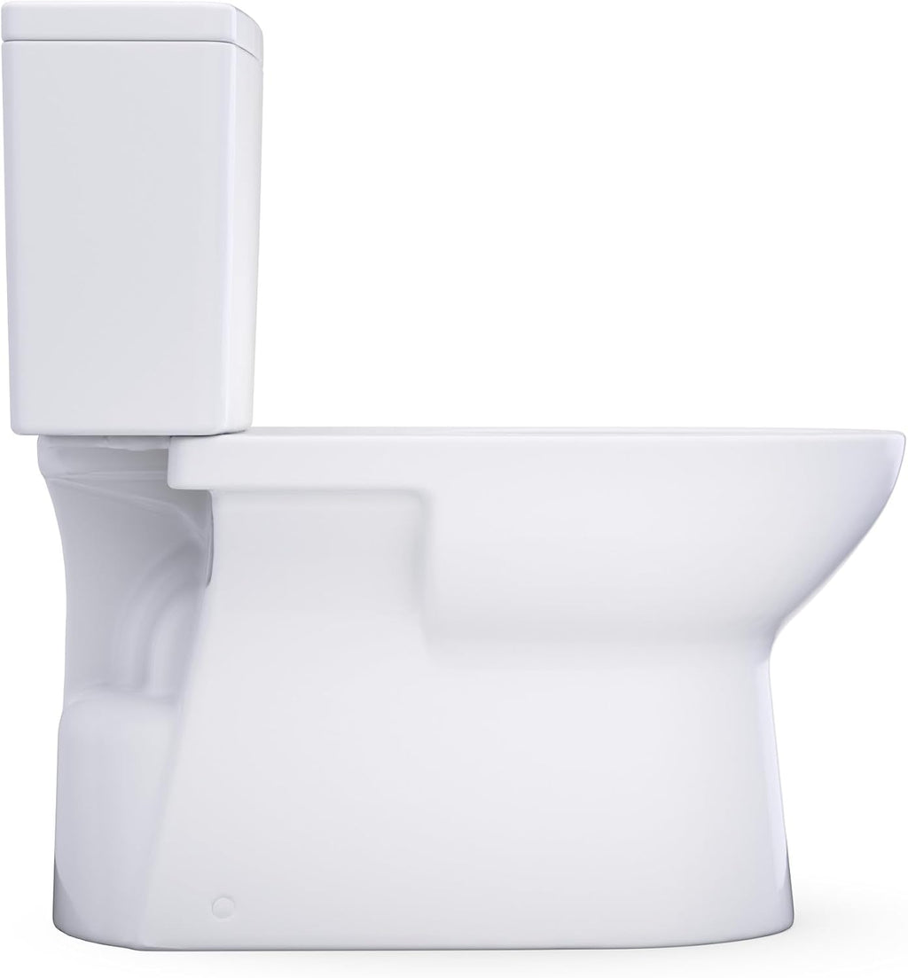 TOTO® Glaston™ Two-Piece Elongated 1.28 GPF Universal Height Toilet with Right-Hand Trip Lever and CEFIONTECT®, Cotton White - CST472CEFRG#01