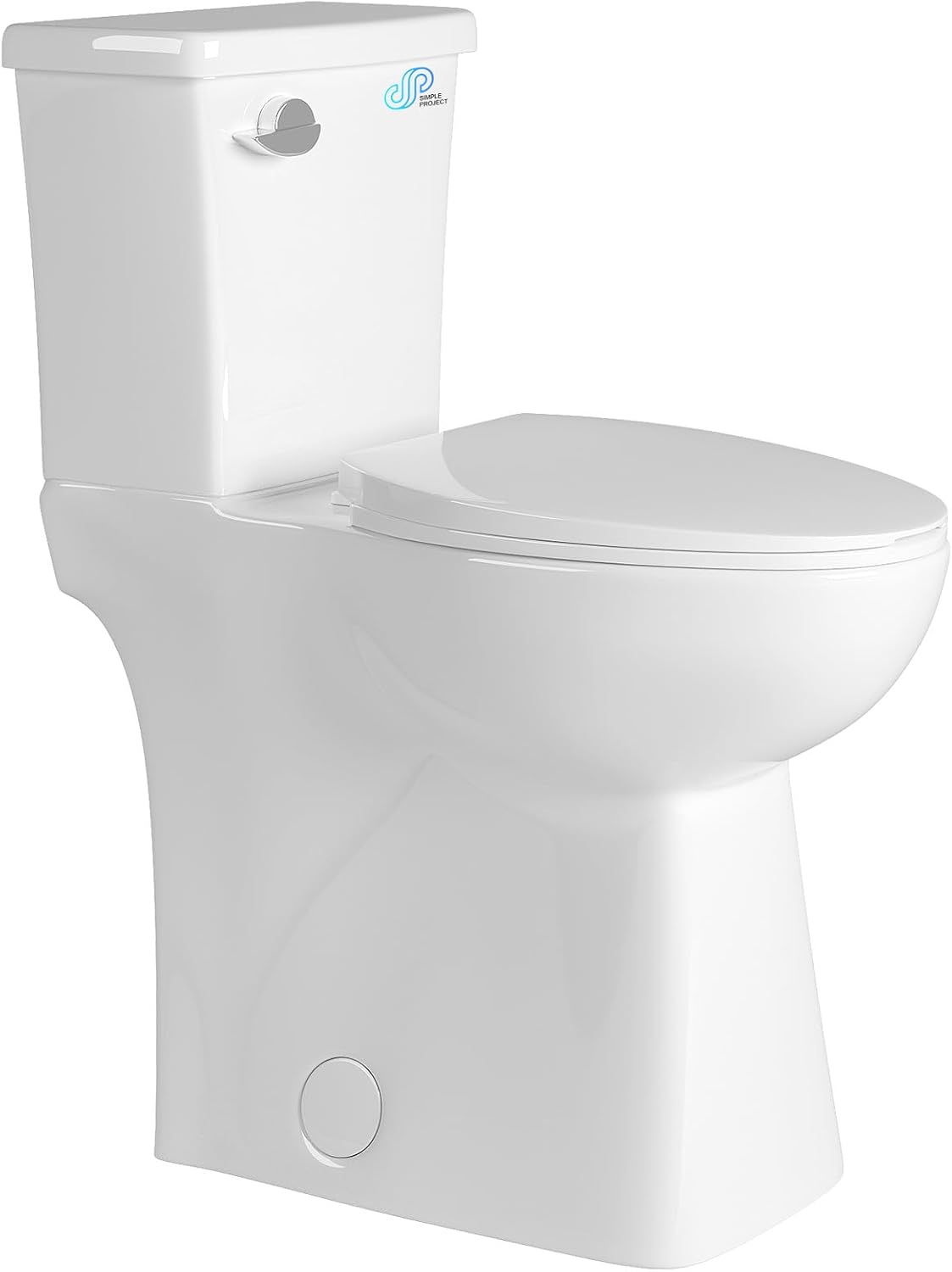 Simple Project 21 inch Tall Toilets for Seniors, Handicap, Tall Person | 12' Rough in Elongated Toilet & Powerful Single Flush 1.28GPF, Extra High Toilet with Soft Closing Seat