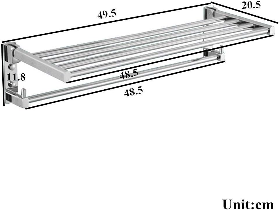 Double Bar Towel Shelf Wall Mounted Bathroom Towel Rack Brass Kitchen Towel Shelves,Chrome Finished,Towel Rail Towels/Bathrobe Storage Rack Bathroom